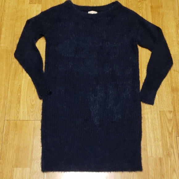 silence + noise Dresses & Skirts - UO Silence + Noise fuzzy navy sweater dress XS